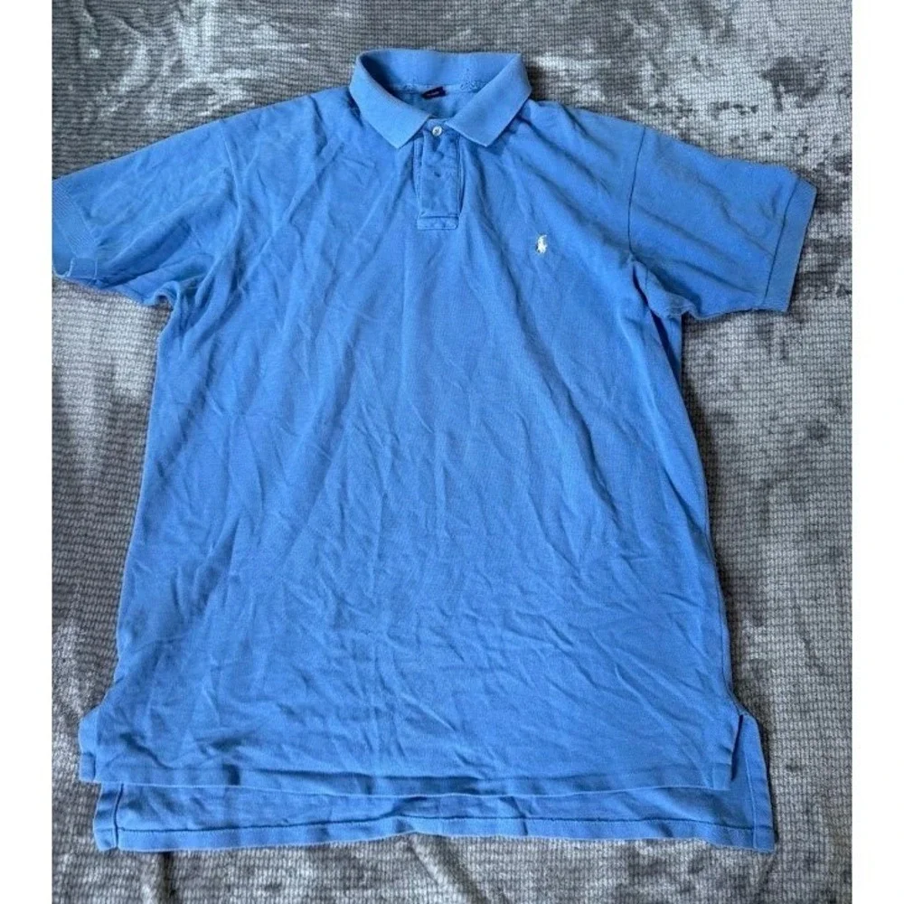 Lot of 2 Polo Ralph Lauren Mens Polo Shirts Green Blue Short Sleeve Size Medium